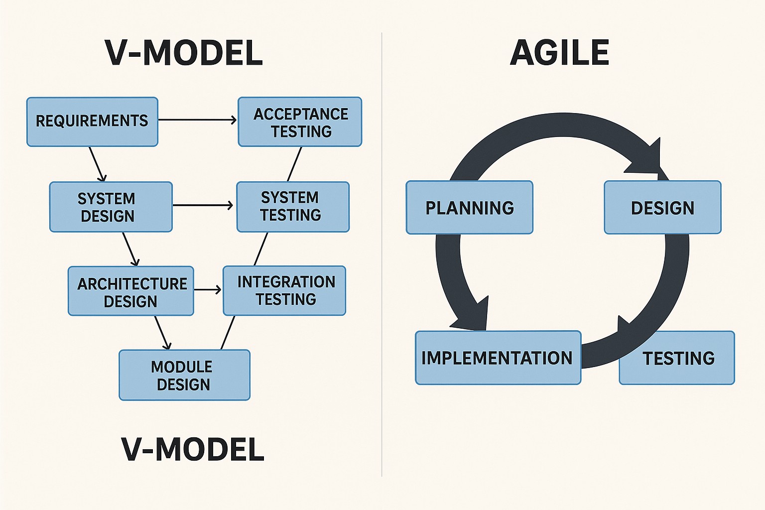 V-Model vs Agile: Choosing a Development Methodology