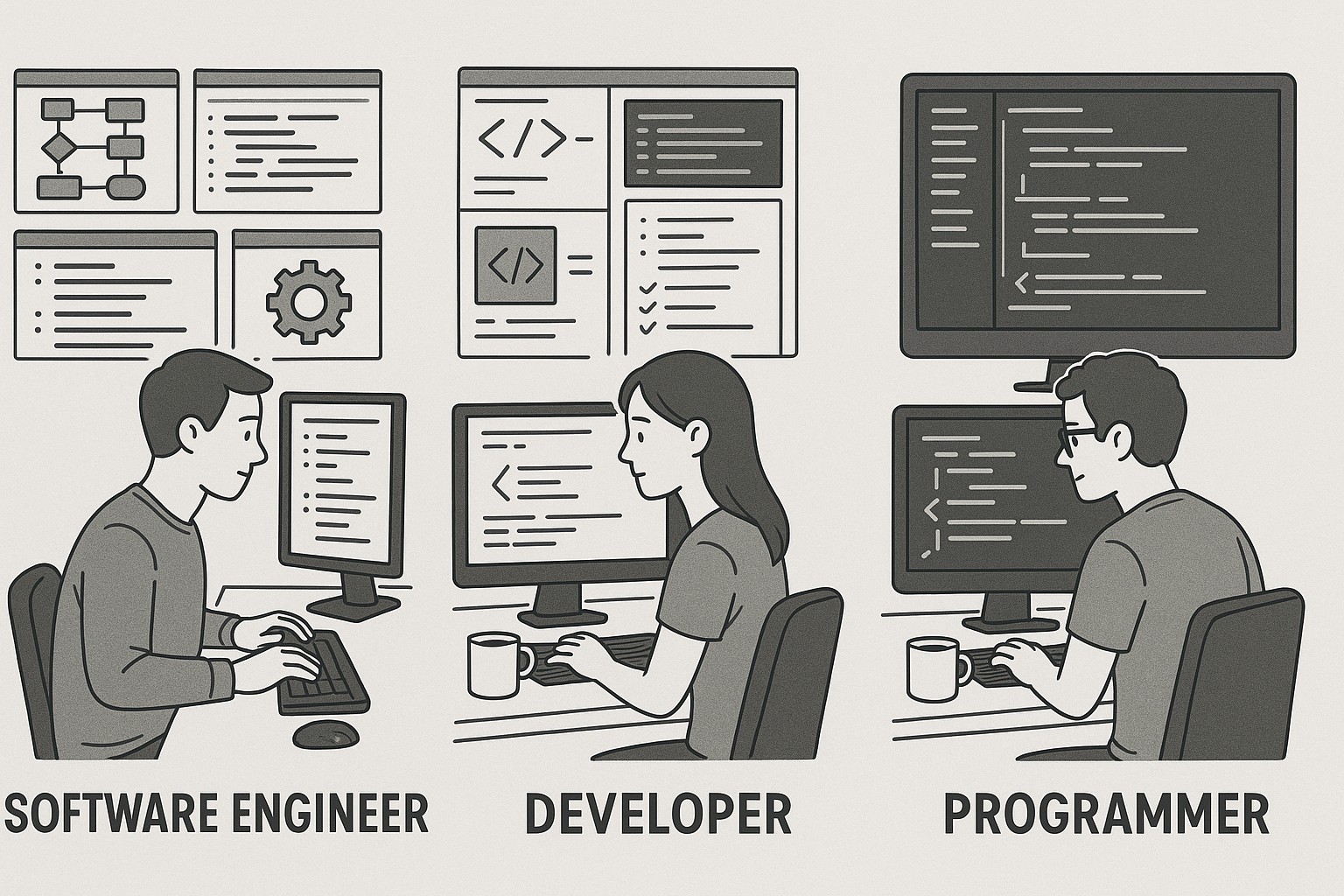 Software Engineer vs Developer vs Programmer: Role Differences