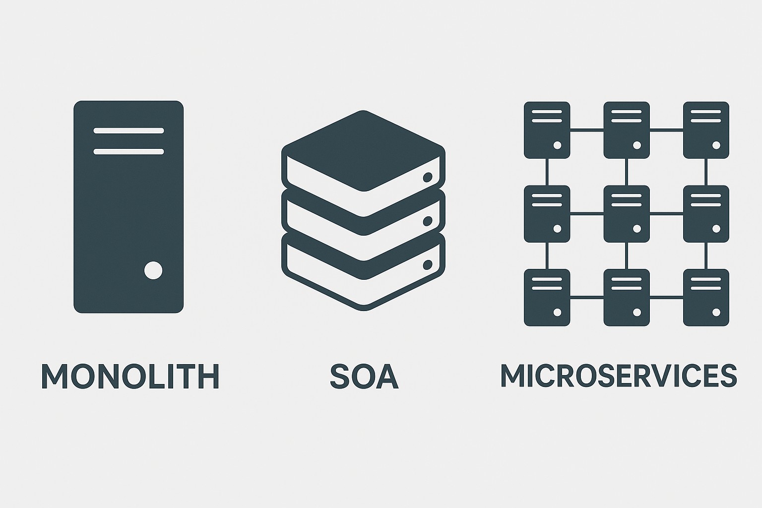 Monolithic vs SOA vs Microservices: Architecture Evolution
